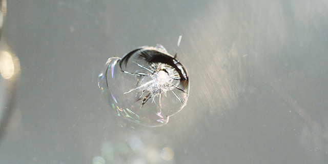 飛び石でできたフロントガラスのヒビ