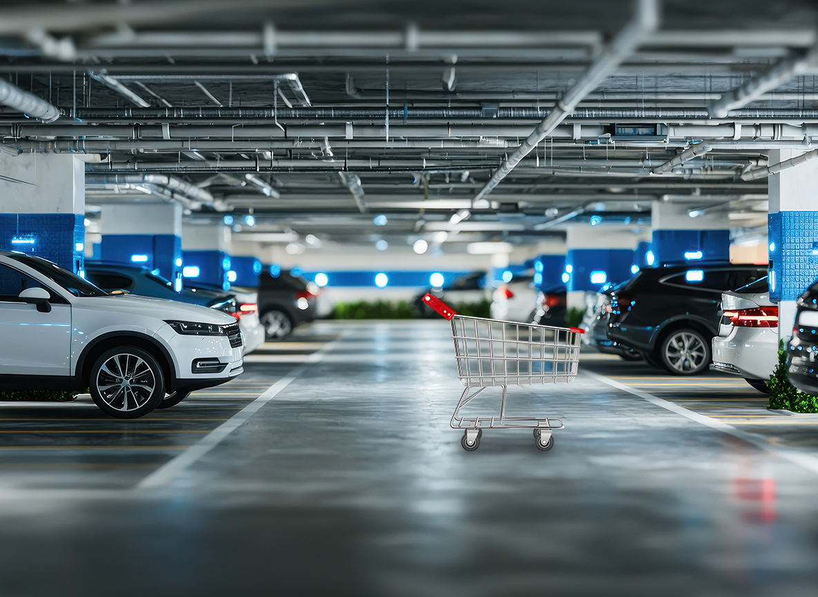 ショッピングカートがぶつかった！