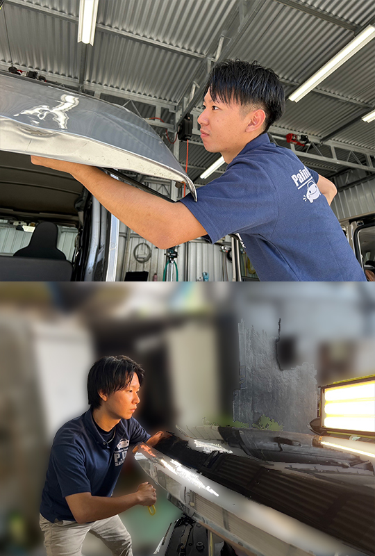 沖縄へこみ修理・ウィンドウリペア−E.M.F−スタッフ